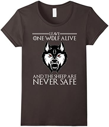 Womens Leave one wolf alive and the sheep are never safe red shirt Large Asphalt
