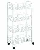 Metaltex USA Inc. 4-tier Rolling Cart, White (Kitchen)