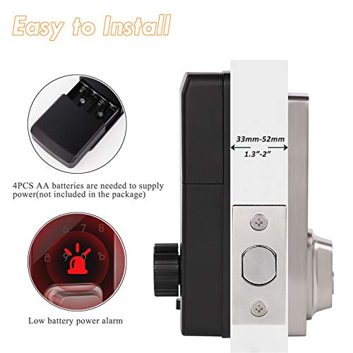 Probrico Smart Deadbolt Touchscreen Keypad Lock, Keyless Electronic