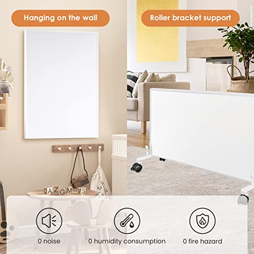Hocosyme Infrared Heater, 600 Watts, Wall-Mounted, up to 120 °C, for 3–15 m2, Reaches Operating Temperature in 1–3 Minutes, TÜV-Certified