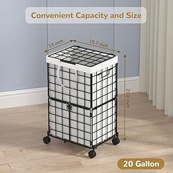 cutefafa Wire Laundry Hamper on Wheels with