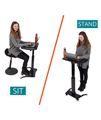 Pneumatic Adjustable-Height Lectern (Black)