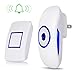  Adoric Wireless Doorbell Kit - 1 Plug-In Receiver & 1 Remote Push Button - Strong Wireless Connection, 36 Beautiful Melodies, CD Quality Bells, LED Flash (White)