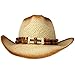 Skeleteen Western Straw Cowboy Hat - Straw Woven Cow Boy Sun Hats Cowgirl Costume Accessories - 1 Piece Brown