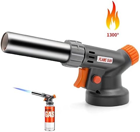 Butane Torch, AQQEF Kitchen Torch with Poize Ignition Blow Torch Culinary Torch Adjustable Flame Size Cooking Torch for Creme Brulee, Unfreeze, Drying