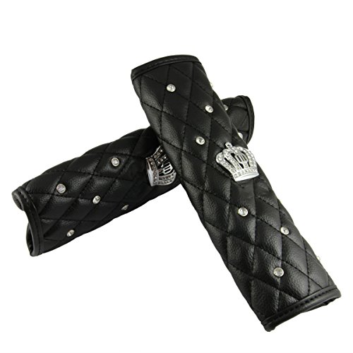 Click Here to See More Images Sino Banyan Diamond Car Seat Belt Shoulder Pad,2Pcs,Black