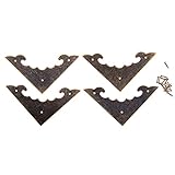 Dophee 4Pcs 58x58mm Vintage Metal Decorative Furniture Jewelry Box Corner Bracket Desk Edge Cover