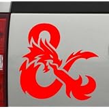 Dragon D&D Gamer Die-Cut Sticker Red 4" x 4" (143)