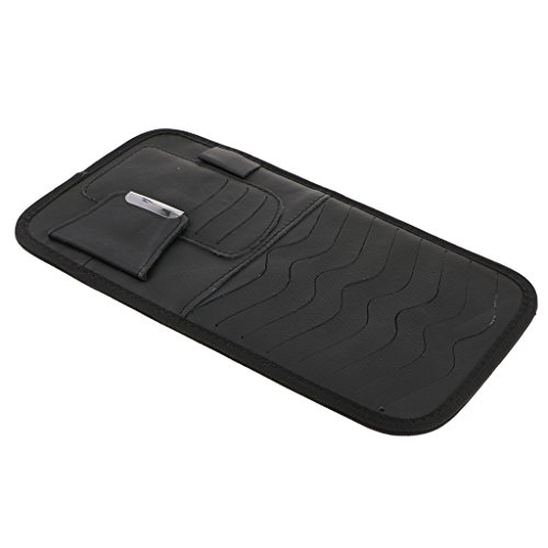 Homyl 13'' CD DVD Cases Sunglasses Holders Pouch Storage Wallets For Car Auto Sunshades Visors Easy Use - black - Thumbnail 2