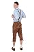 Bavarian Traditional Leather Trousers Lederhosen with Suspenders middlebrown