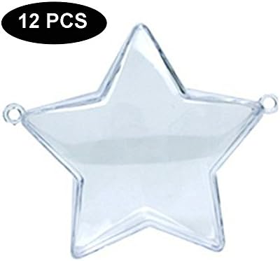 LFM 12PCS DIY Christmas Ball Ornaments Clear Plastic Acrylic Bath Bomb Crafting Mold-Star 100mm