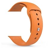 MoKo Apple Watch Band Series 1 Series 2, Soft Silicone Replacement Sports Band for 38mm Apple Watch 2015 & 2016 All Models, Grapefruit (Not fit 42mm Versions)