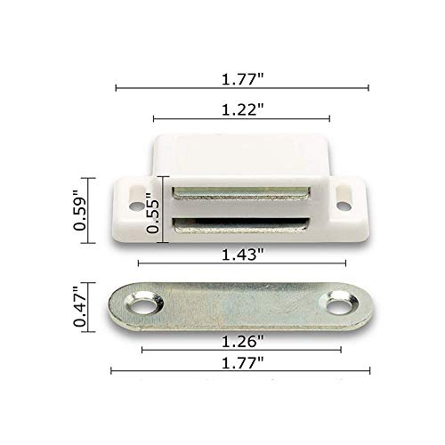 Cabinet Magnet Latch - Best for Cabinet Doors, Cupboards, Drawers and Shutters - Cabinet Magnetic Latch Easy Install - Magnetic Cabinet Catch Screws Included - Set of 12 - Thumbnail 2