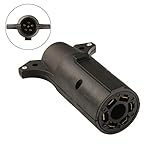 COROTC 7 to 6 Way Trailer Adapter, 7 Pin Flat Blade to 6 Pin Round Trailer Connector, 7 to 6 Way Trailer RV Boat Plug