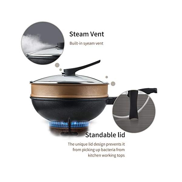 Haufson-30cm-Die-Cast-Wok-with-Steamer-Induction-Cookware-Natural-PFOA-Free-Non-Stick-Stir-Fry-Pan-Black Haufson 30cm Die cast Wok with Standable Lid | Works with All Major Hobs | Natural PFOA Free Non-Stick Stirfry Pan…
