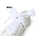 Shoe Laces, Soft Casual Women Girl Child Flat Satin Ribbon Shoelaces 4cm Wide Sneaker Shoestrings for Canvas Sneaker Athletic, White
