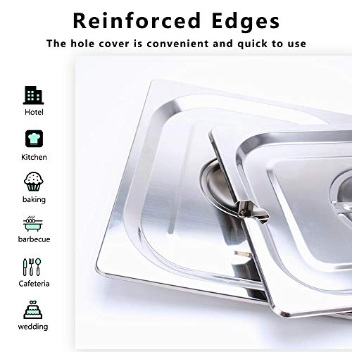 image for Kitma Full Size Stainless Steel Slotted Steam Table Pan Cover, 1/1 Siz