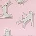 Amazon Basics Kid's Easy Care Microfiber Bed-in-a-Bag 5-Piece Bedding Set, Twin, Pink Cats, Animal Printed