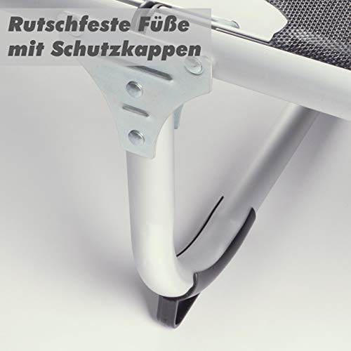 Divero Gartenliege Sonnenliege mit Dach 187x57x30 cm klappbar 5fach verstellbar Aluminiumrahmen Dreibeinliege wetterfest robust Keret (Schwarz) – Bild 7