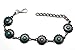 TFJ Women Boot Bracelet Western Fashion Metal Chain Turquoise Blue Flowers Shoe Charm Silver