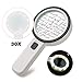 30X Magnifying Glass with Light - Handheld 12 LED Lighted Illuminated Large Lit Magnifier for Kids & Seniors Reading, Jewelers, Coins, Inspection, Exploring