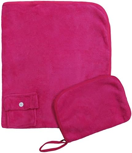 EPYA Cozy Travel Comfort Set with Nap Pillow and Fleece Blanket, Pink