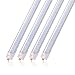 Barrina 8ft Led Bulbs, 44W 5500lm 6500K, Super Bright, T8 T10 T12 LED Tube Light, FA8 Single Pin LED Lights with Clear Cover, 8 Foot LED Bulbs to Replace Fluorescent Light Bulbs (Pack of 4)