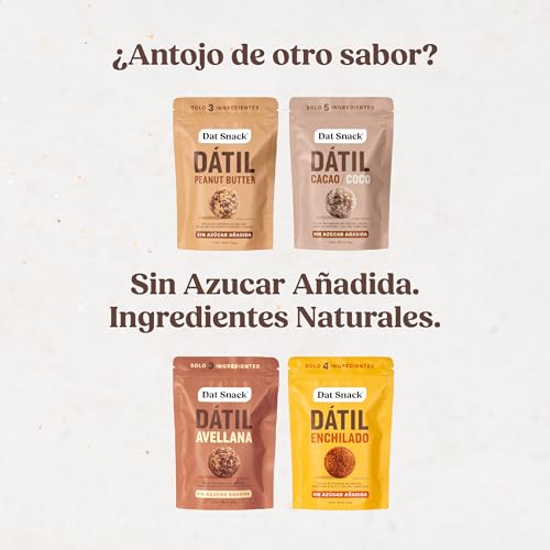 Dat Snack Bolas de Energía de Dátil con Cacao, Coco y Almendra, Snack Saludable Sin Azúcar Añadida, Solo 5 ingredientes con Proteína Vegetal y Fibra (3 Pack, 360g total)