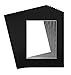 Golden State Art, Acid Free, Pack of 25, 16x20 Black Picture Mats Mattes with White Core Bevel Cut for 11x14 Photo + Backing + Bags