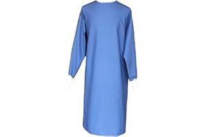 Avery Hill Washable Reusable Medical PPE Level 1 Isolation Gown for Dentists, Hygienists, Doctors, Nurses and Medical Personnel - Blue - Large