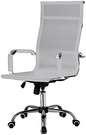 Amazon Co Jp Ofiria オフィスチェア イームズ チェア アルミナムチェア リプロダクト オフィスチェア 701 メッシュ ホワイト シルバーシリンダー シルバー脚 キャスター白 ホーム キッチン