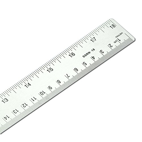 image for VINCA SSRN-18 Stainless Steel Office Drawing Ruler 0-18 Inch 0-45cm wi