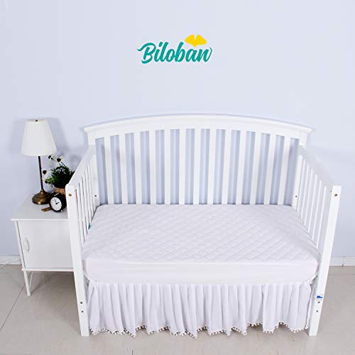 Crib Mattress Protector Pad Waterproof, Bamboo Quilted Crib Mattress