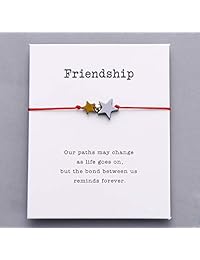 Pipitree - Pulsera de la amistad con tarjeta de regalo, pulsera trenzada para amigos, 4 unidades