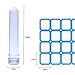 Rainbow-B 25pcs 25x140mm （45ml ） Clear Plastic Test Tubes with Caps, with 1 Sheet of 32 Label Sticker for Bath Salt Vials，Party, Candy Storage, Scientific Experiments