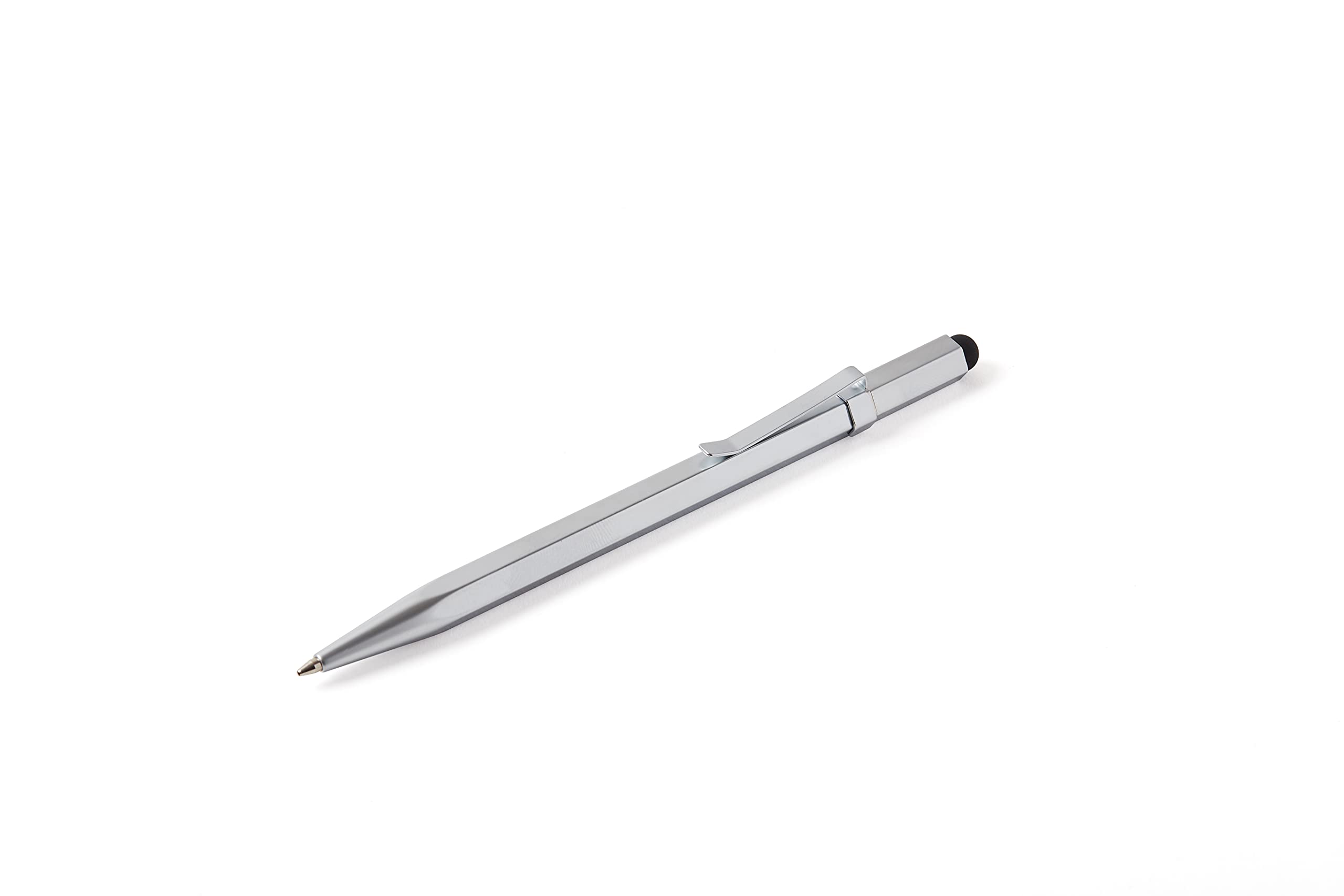 Lexon - Bee 2 Ballpoint Pen & 2-in-1 Stylus Satin Chrome (Shiny Chrome)