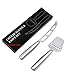 GikPal Updated Cheese Knife set, Cheese Slicer & Knife Set, Stainless Steel Cheese Cutter Slicer with Multi-Use Cheese Fruit Veggie Knife, Sliver