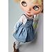 MonkeyJack Adorable Doll Pocket Designed Suspender Dress for 12'' Takara Blythe Dolls Accessories Denim Blue