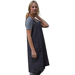 Women's Cross Back Pinafore Apron with Large