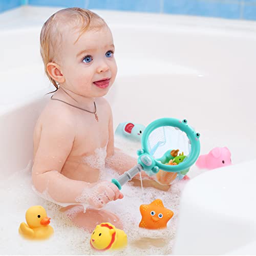 Bath Toy Bathtub Toy with Floating Squirting Toys and Organizer for
