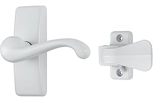Ideal Security GL Lever Handle Set for Storm Doors and Screen Doors, Storm Door Handle Replacement, Screen Door Handle, White