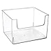 mDesign Modern Plastic Open Front Dip Storage Organizer Bin Basket for Kitchen Organization - Shelf, Cubby, Cabinet, and Pantry Organizing Decor - Ligne Collection - Clear