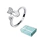 Acxico Little Cat 925 Sterling Silver with Crystal Inlaid Adjustable Ring