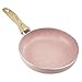 Country Kitchen 9.5” Nonstick Aluminum Frying Pan with Soft Touch Silicone Handle – Marble Pink