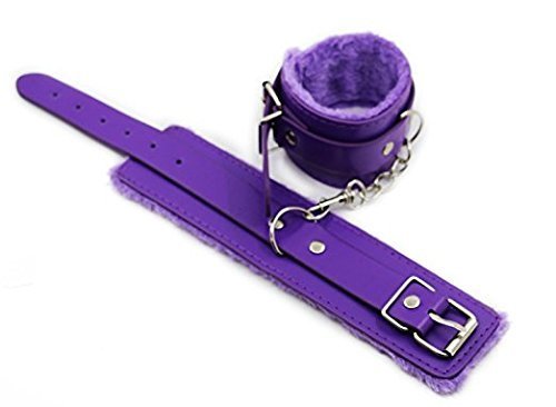 Jiuhexu Adjustable PU Leather Handcuffs Adjustable Soft Wrist Cuffs, Purple