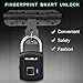 Fingerprint Padlock,Smart Keyless Security lock IP65 Waterproof Anti-Theft USB Rechargeable Suitable for School Locker, Gym, Door, Cabinet, Suitcase, Backpack
