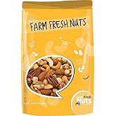 Deluxe Mixed Nuts Raw Natural Unsalted (No Shell) - Compares To Organic Almonds, Walnuts, Cashews, Filberts &amp; Pecans Mix By Farm Fresh Nuts (1 Lb.)