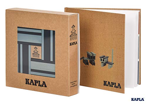 KAPLA 9000105 Holzplättchen 40er Box Blau + Buch, 4 Jahre to 12 Jahre, 1 Stück