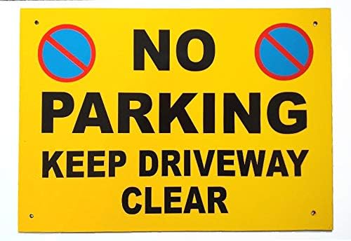 No Parking Sign A4 A3 5mm Black Foamex Various Signs Yellow Black & Motif (A3 NoP Keep Driveway Clear), yellow black red turquoise