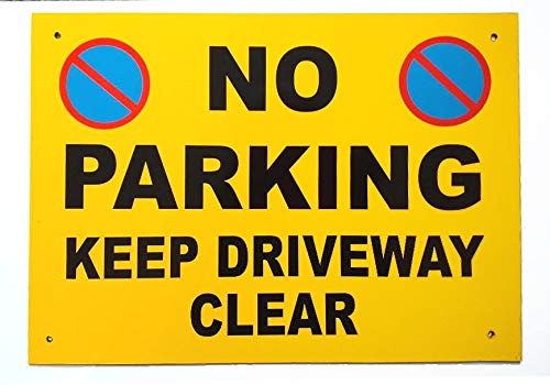 No Parking Sign A4 A3 5mm Black Foamex Various Signs Yellow Black & Motif (A3 NoP Keep Driveway Clear)